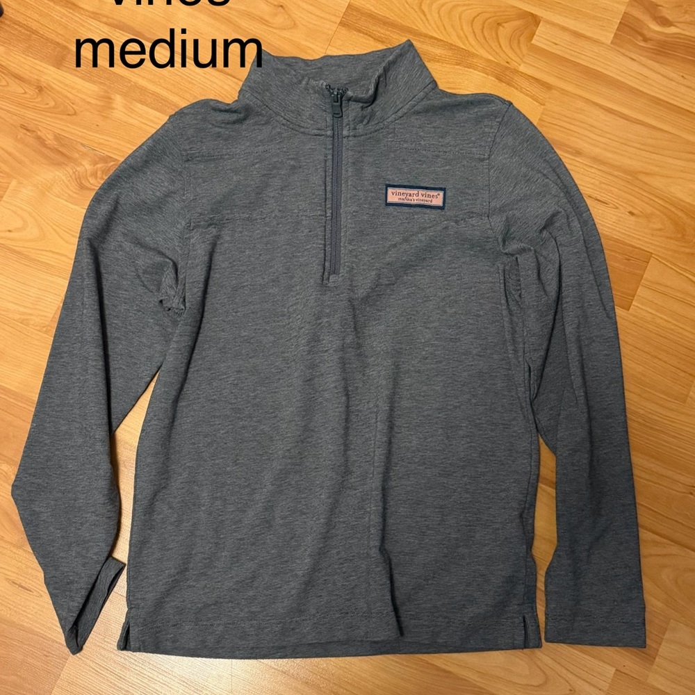 Vineyard Vines Charcoal Quarter-Zip Top